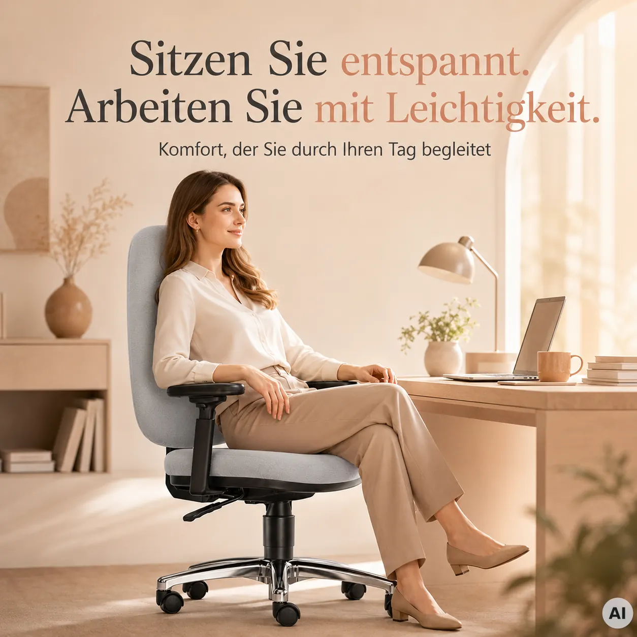 L-Fitness - Druckentlastender Bürostuhl Frau