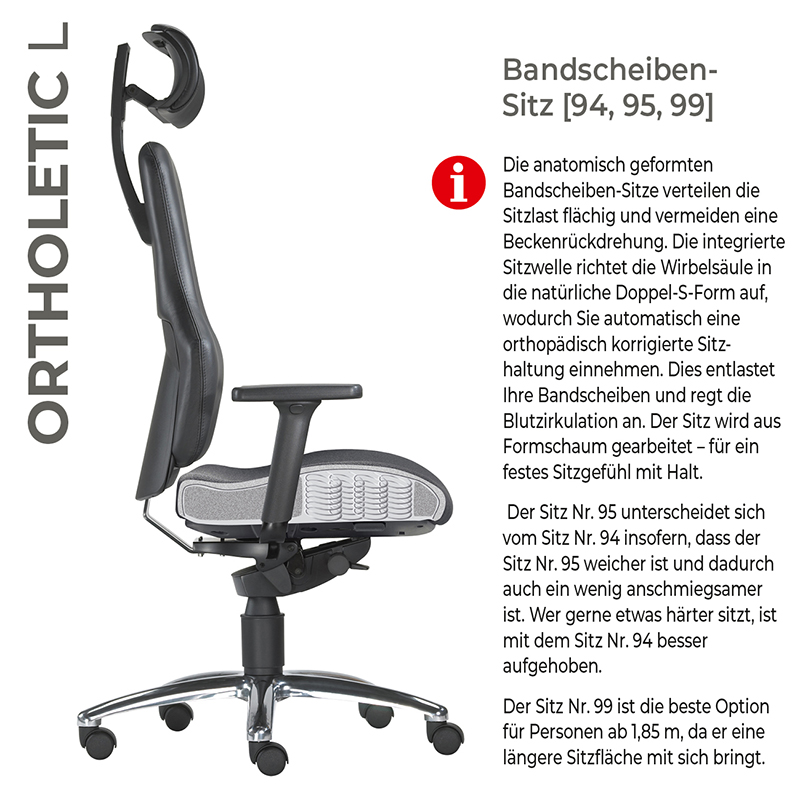 Ortholetic Balance L mit Kopfstütze - Ortho-Bürostuhl